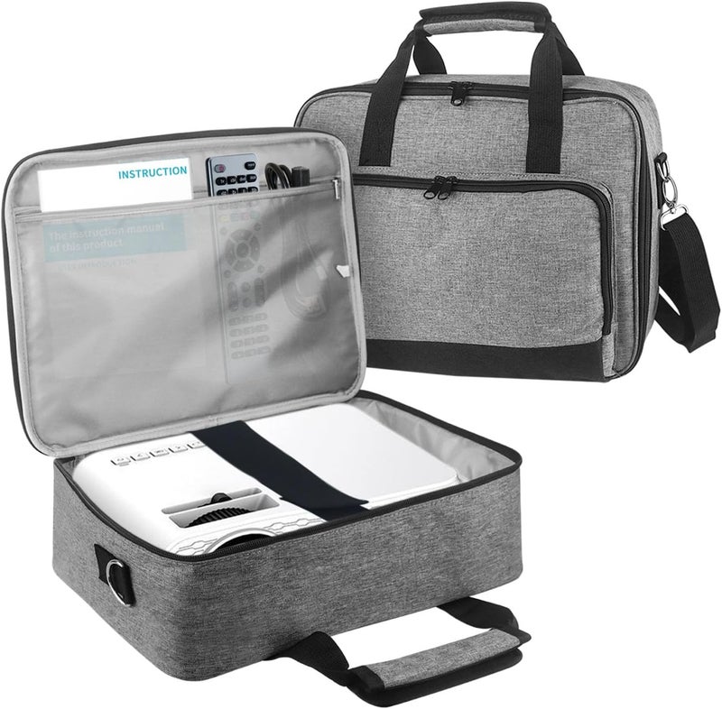 Jenlan Projector Carrying Case, Projector Bag Large Projector Carrying Case with Accessories Pockets Adjustable Shoulder Straps Portable Storage Travel Case Compatible with Most Major Projectors - Image 1